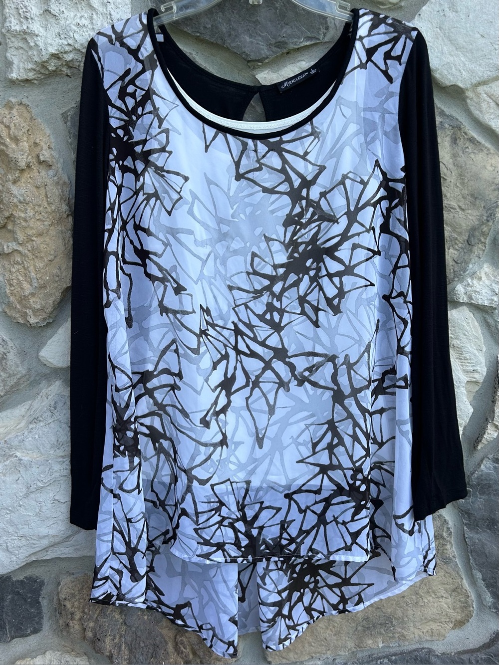 Miraclesuit Miraclebody Blouse Top Size L Slimming Layering Flattering Artsy